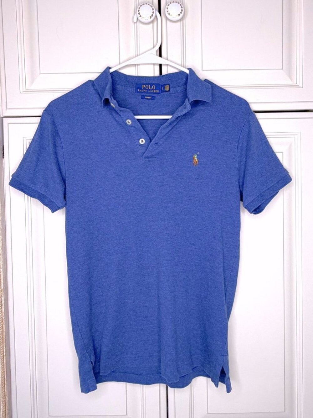 Polo Ralph Lauren Men's Blue Slim Fit Polo Shirt Small